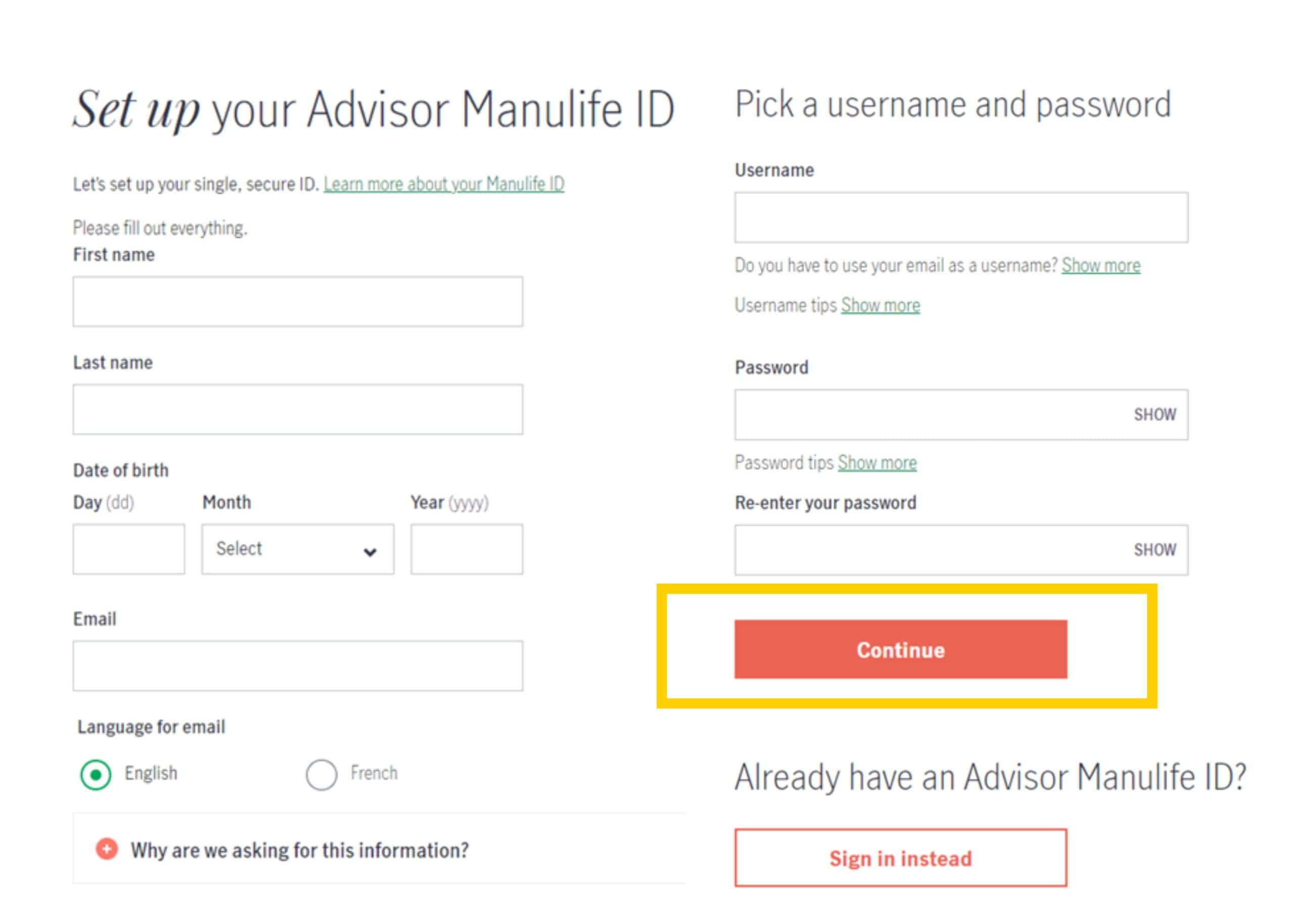 Manulife advisor account register