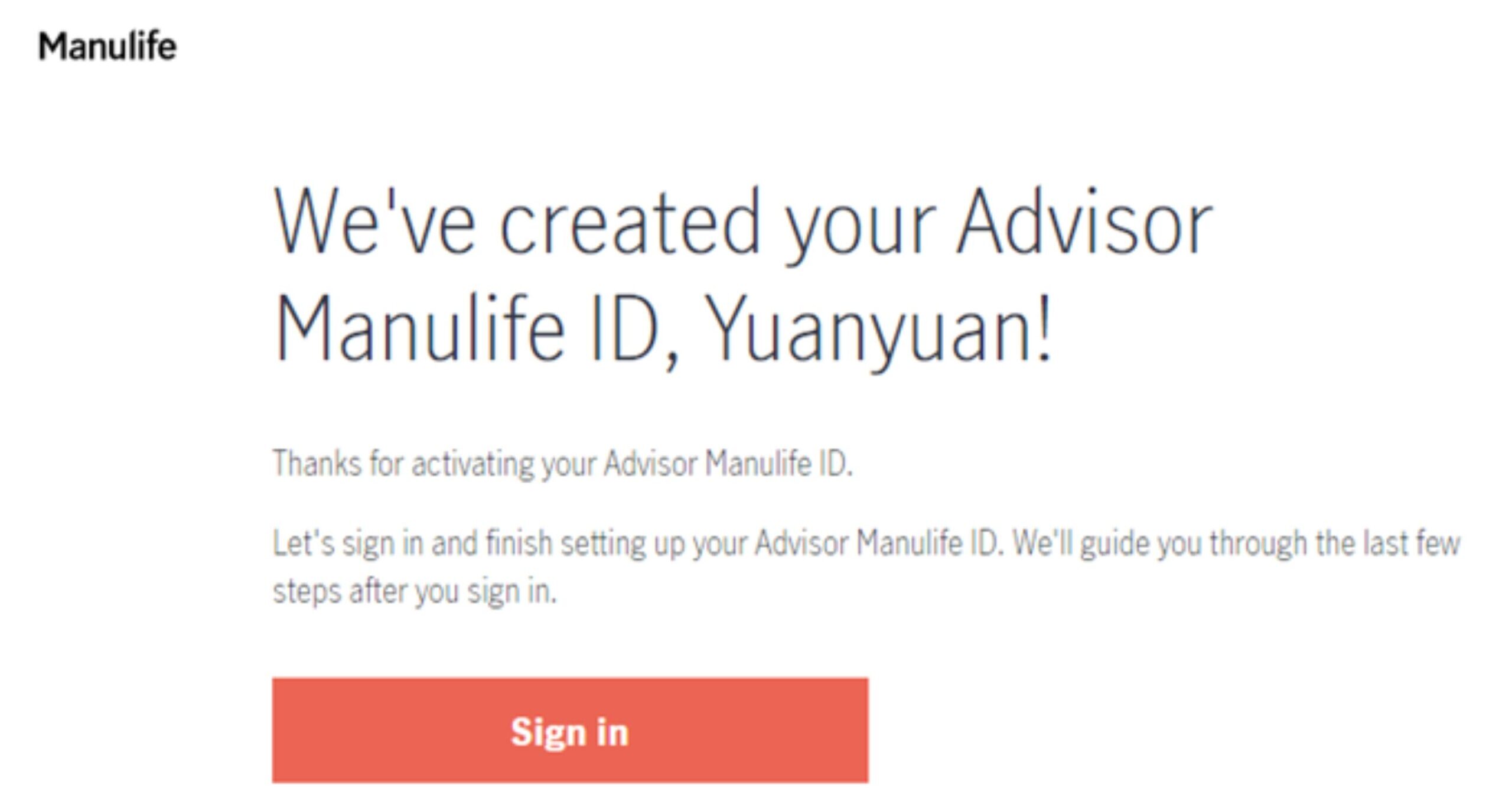 Activate Advisor Manulife ID