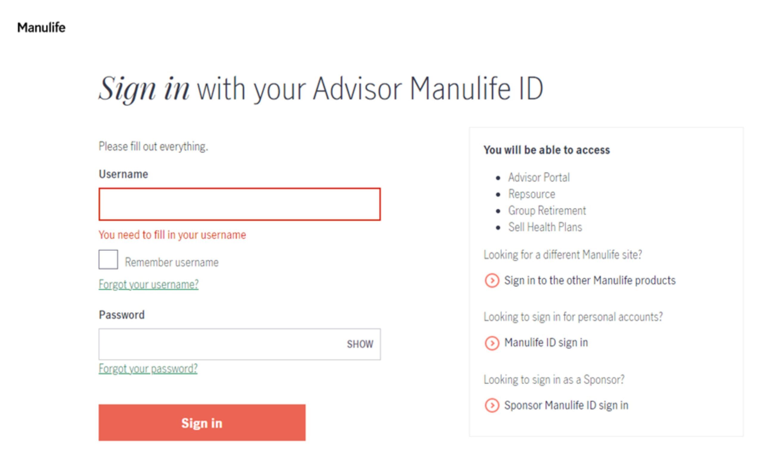 Activate Advisor Manulife ID