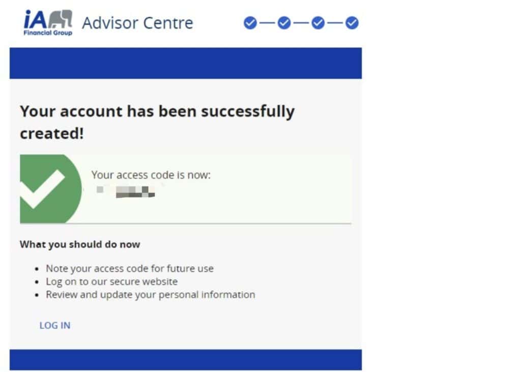 iA advisor account register