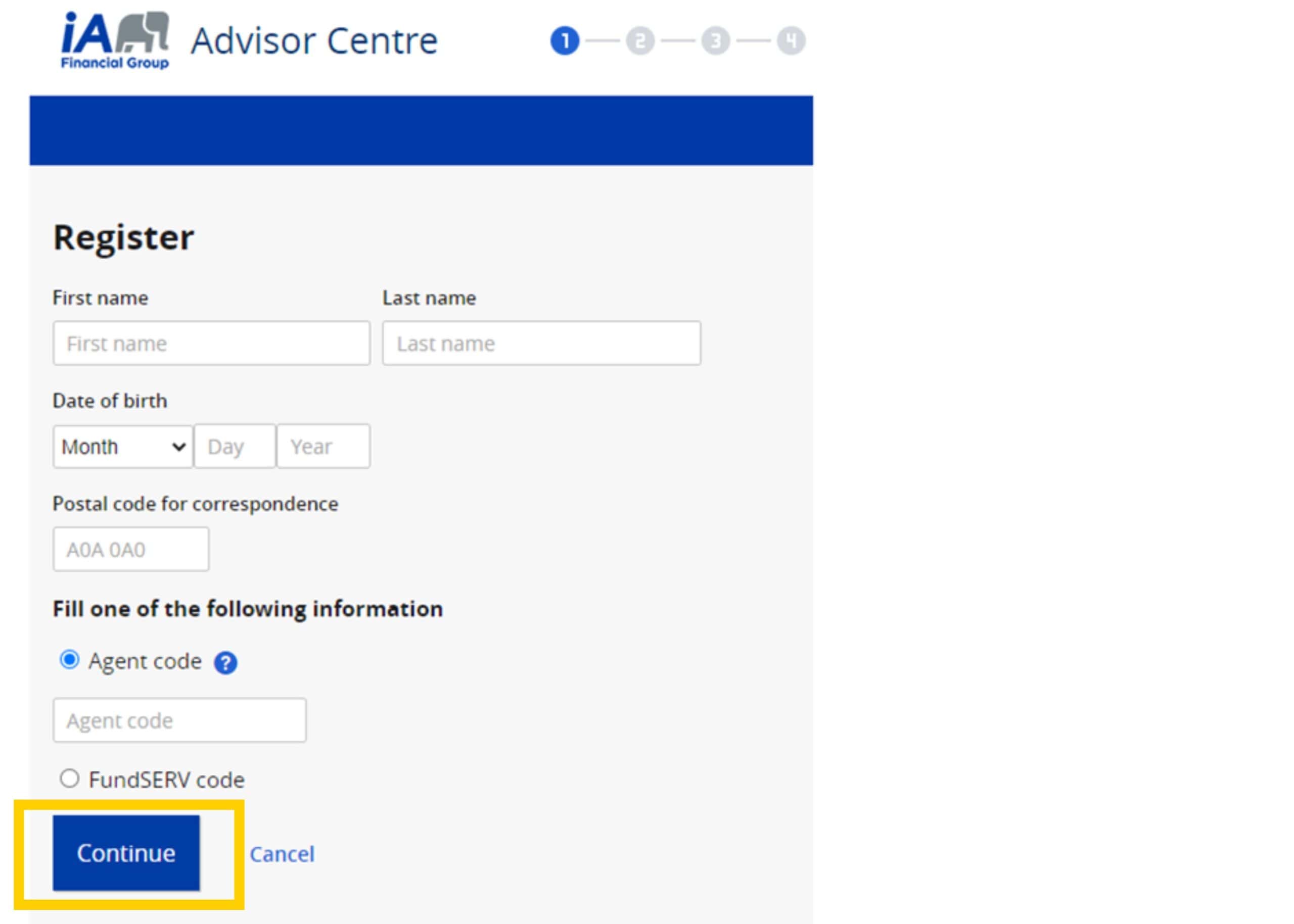 iA advisor account register