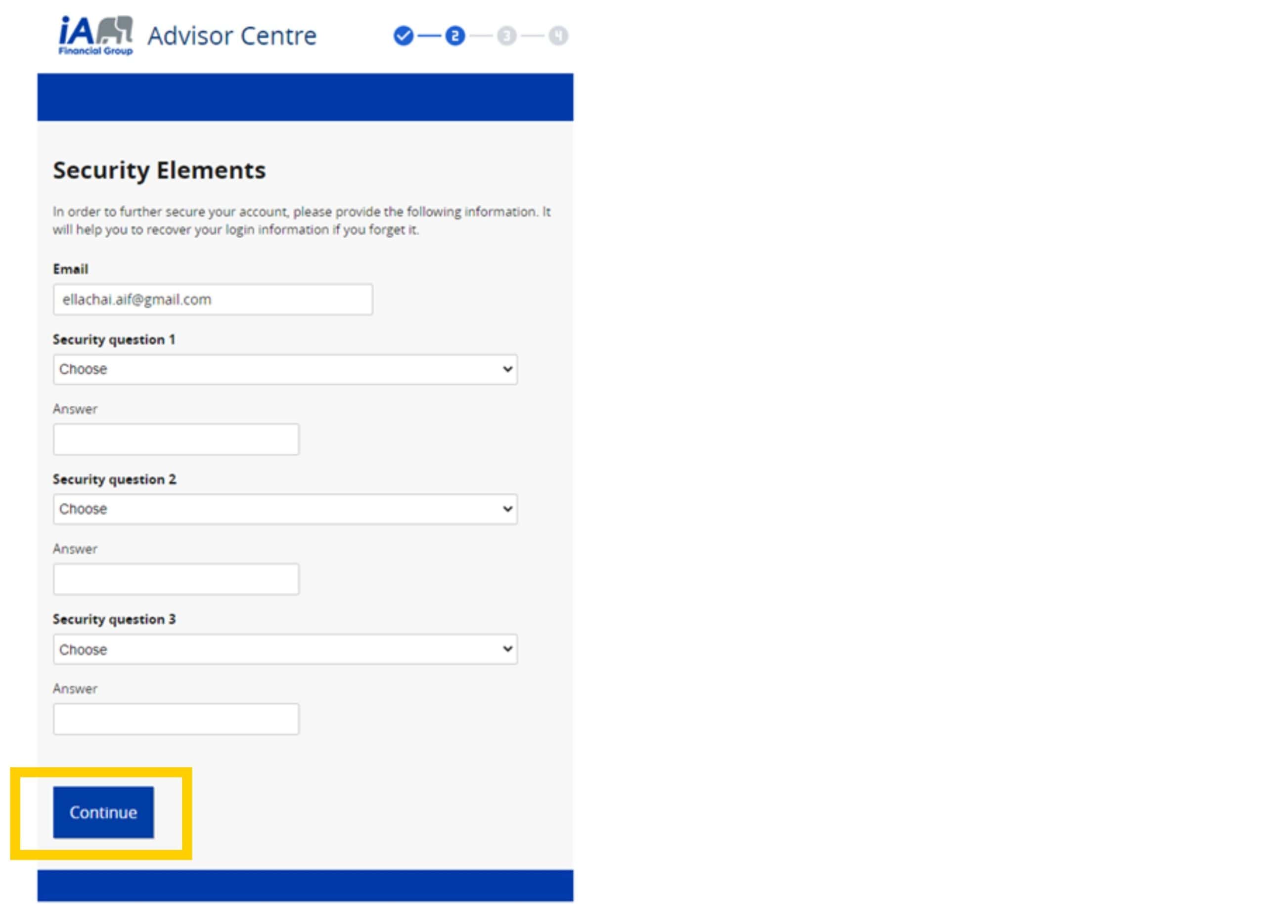 iA advisor account register