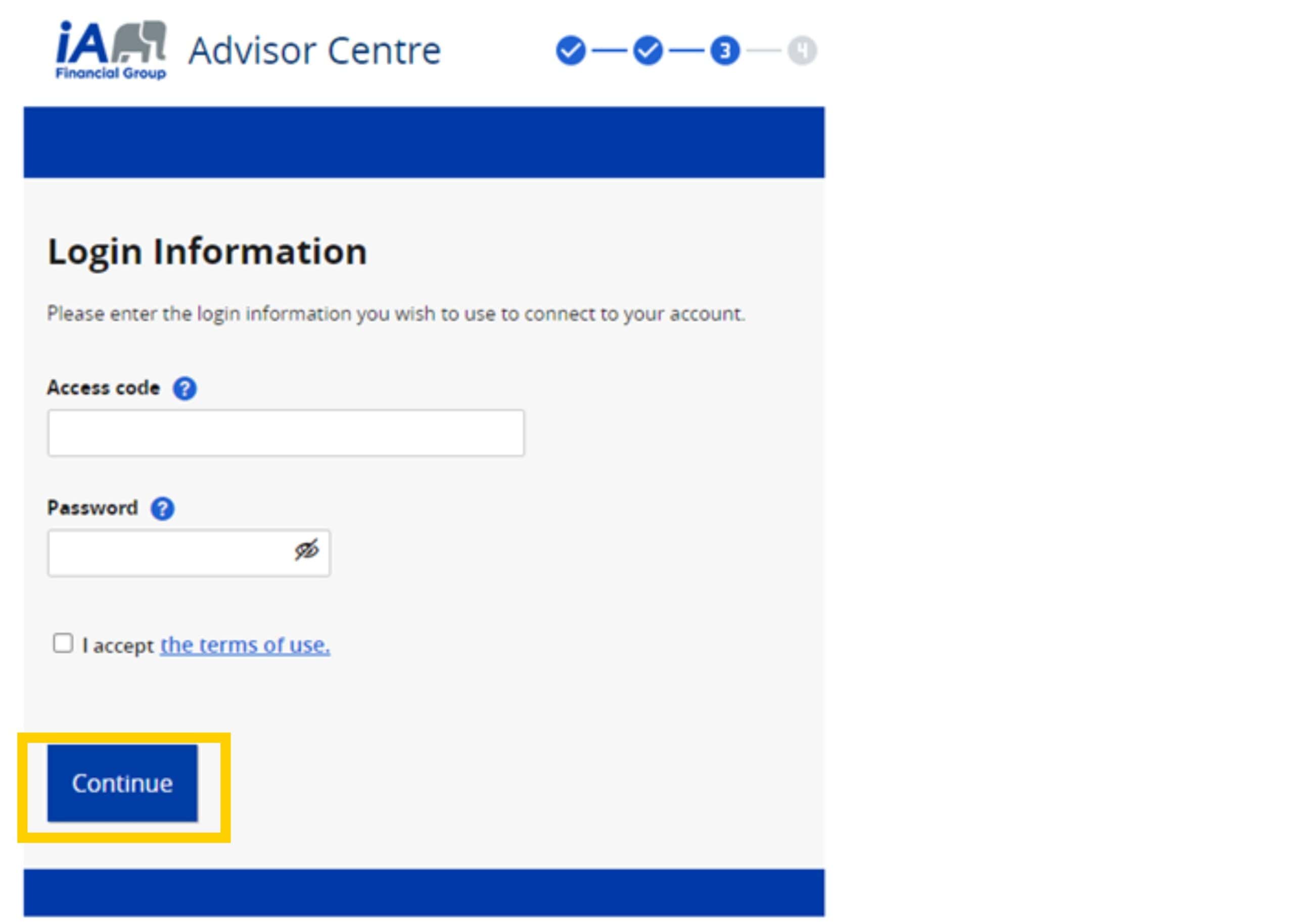 iA advisor account register