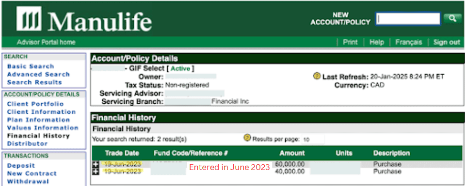 Sue Manulife Investment Return Demonstration